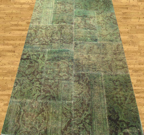 Patch Work & Over Dyed  Runner Rug